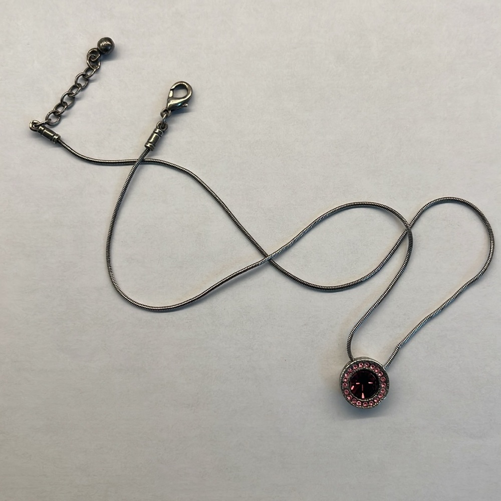 Patricia Locke Pink And Purple Crystal Pendant Necklace - Picture 4 of 9